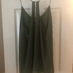 Naked Zebra NWOT Olive Green Chiffon Blouse M